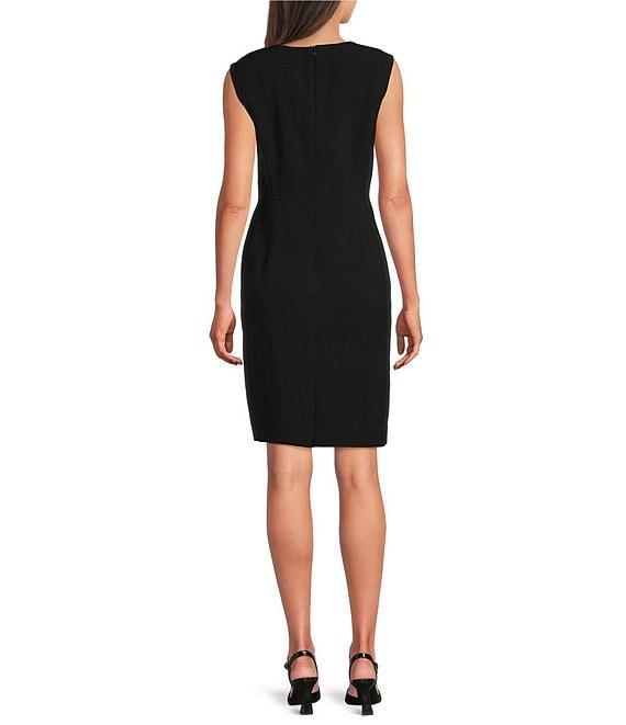 Anne Klein Stretch Crepe Sleeveless Sheath Dress Product Image