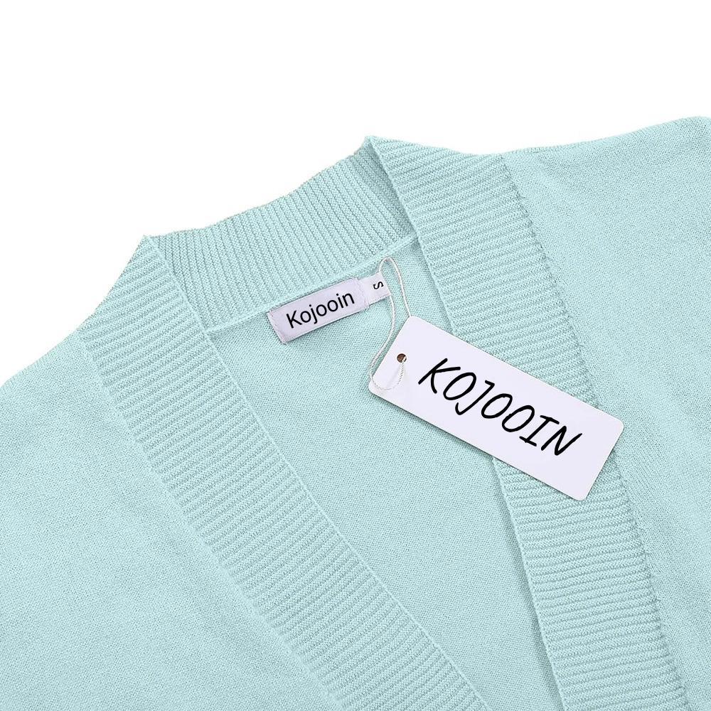 Women's Lightweight 3/4 Sleeve Cropped Cardigan Sweater Open Front Short Shrugs,Mint Green - M Product Image
