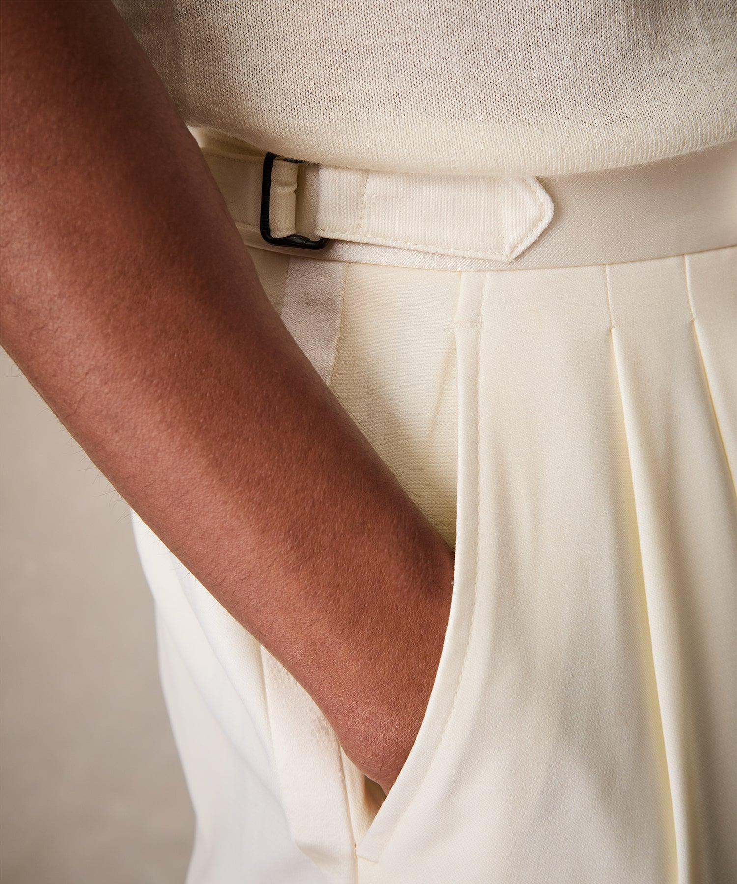 Italian Wool Relaxed Tuxedo Trouser Product Image