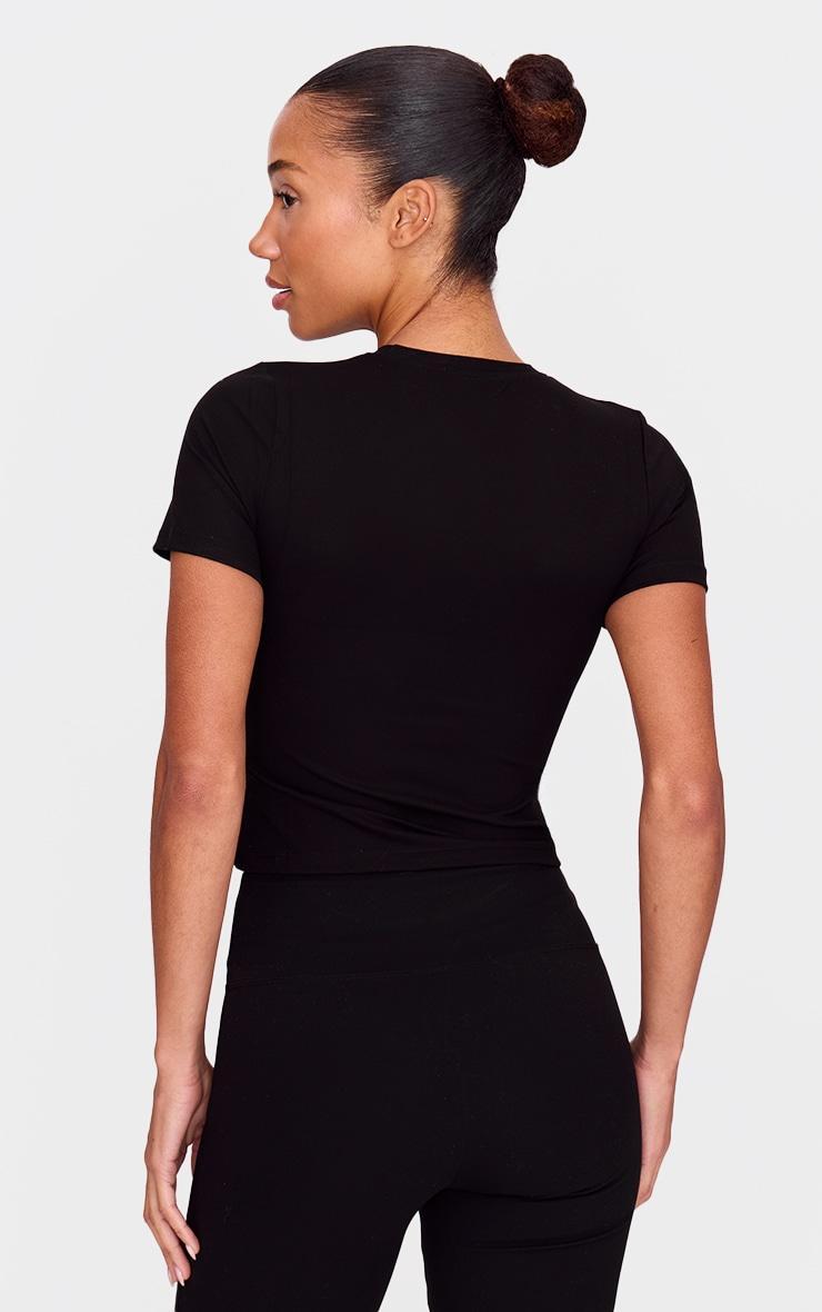 Black Sculpt Longline Short Sleeve Gym Top Product Image