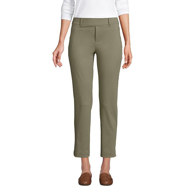 Women's Lands' End Flex Mid Rise Pull On Crop Pants, Size: XL, Deep  Blue Product Image