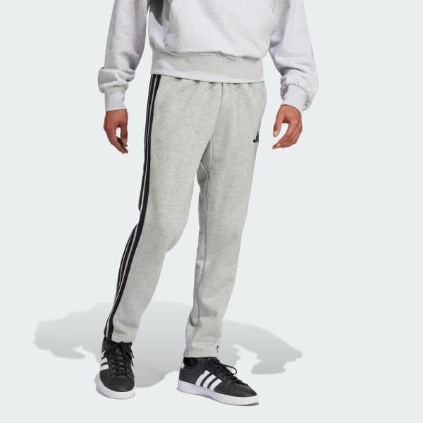 adidas Essentials 3-Stripes Open Hem Fleece Pants Medium Grey Heather XL Mens Product Image