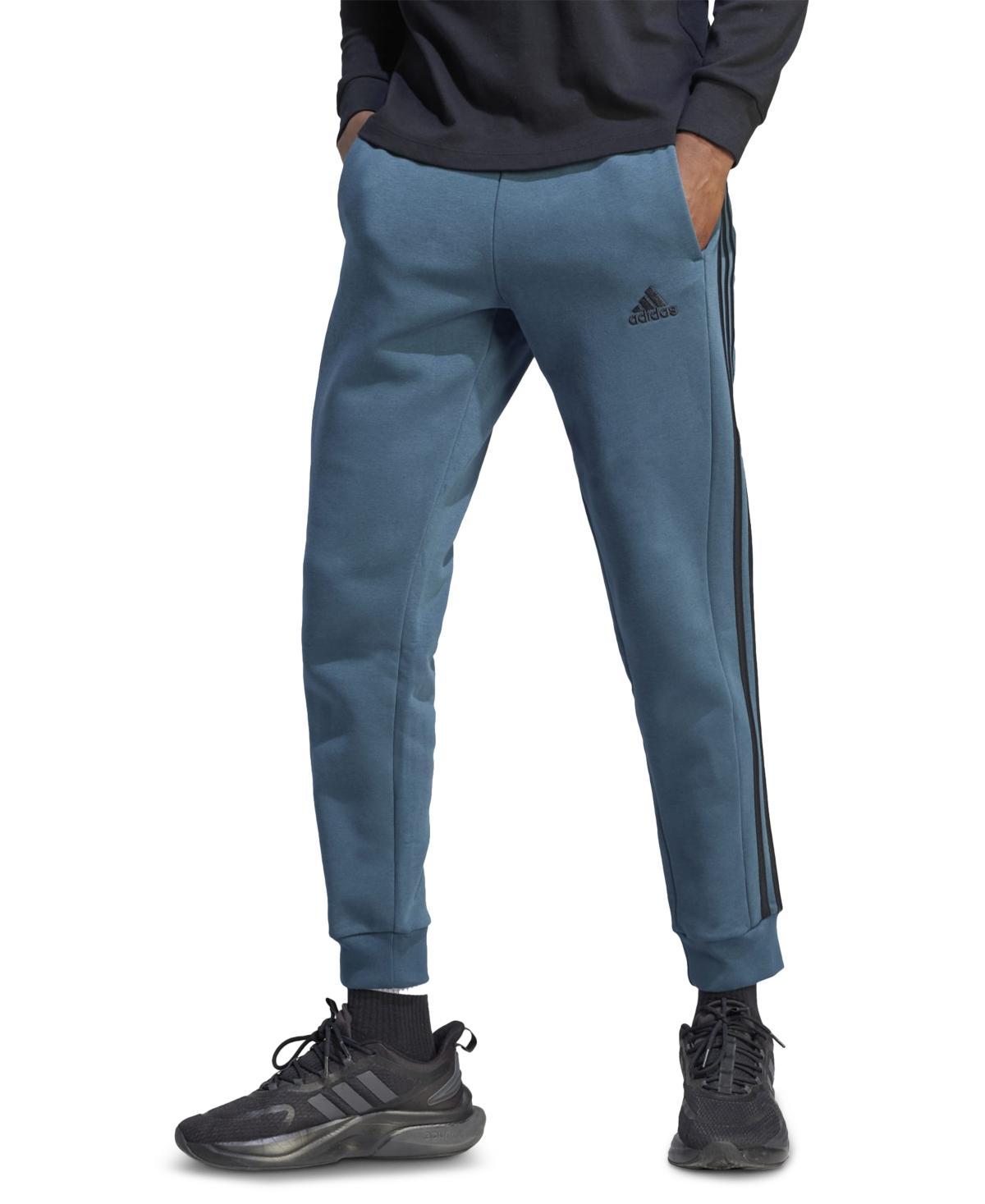 adidas Mens adidas Essentials 3-Stripes Fleece Tapered Cuff Pants - Mens Medium Grey Heather Product Image