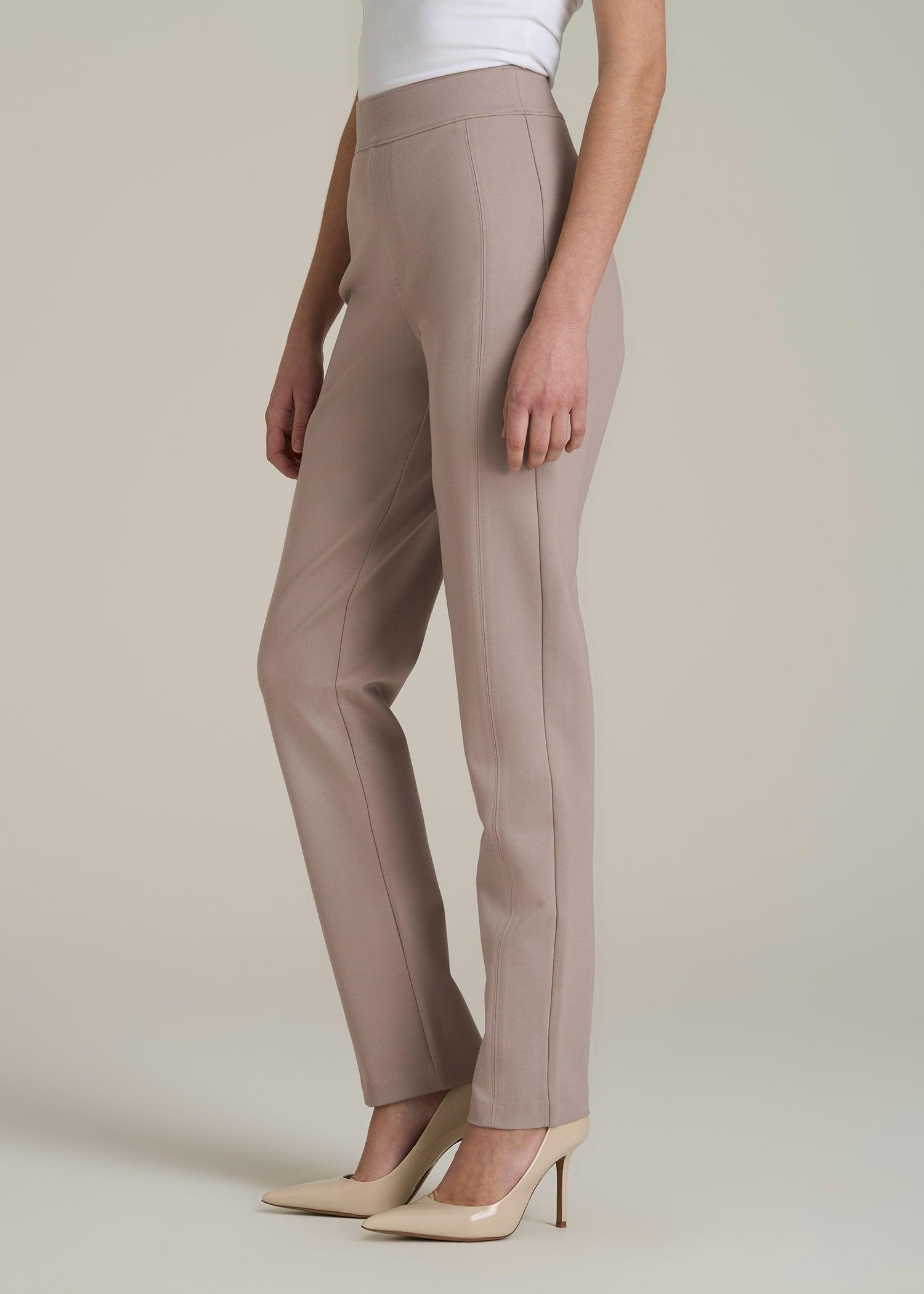 Pull-on Slim Dress Pants for Tall Women in Truly Taupe Product Image