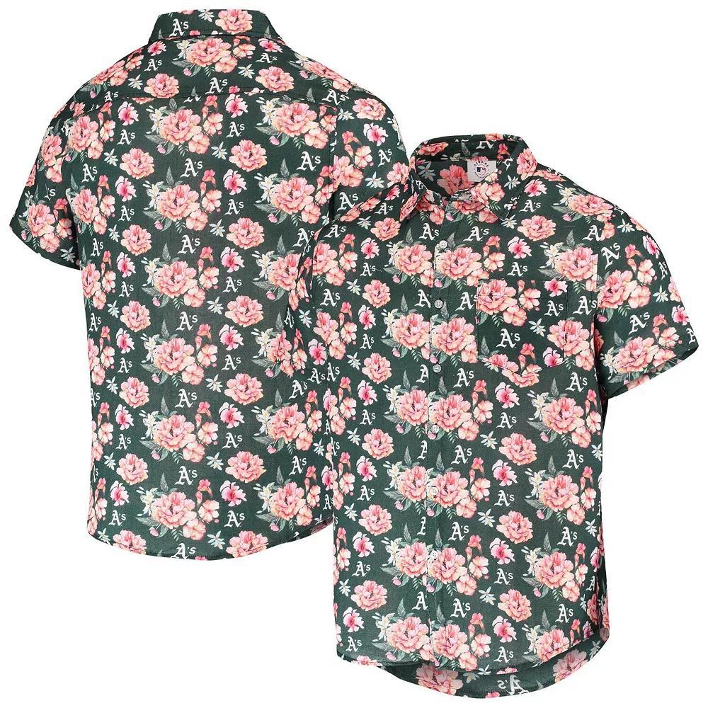 Men's FOCO Green Oakland Athletics Floral Linen Button-Up Shirt, Size: 3XL Product Image