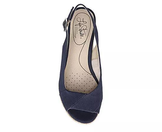LifeStride Socialite Women's Wedge Sandals, Size: 6 Wide, Blue Product Image