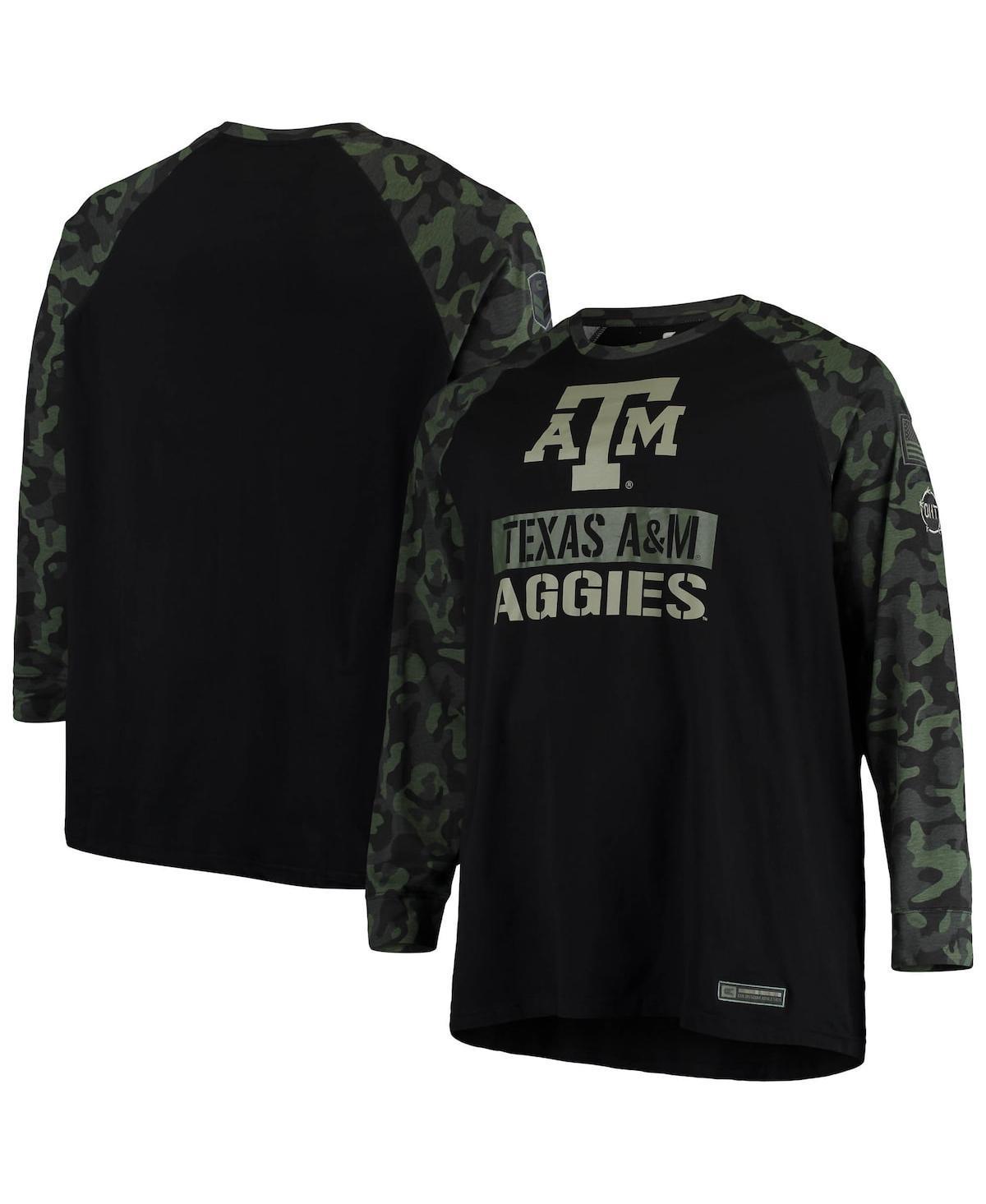Men's Colosseum Black/Camo Texas A&M Aggies OHT Military Appreciation Big & Tall Raglan Long Sleeve T-Shirt, Size: 2XB Product Image