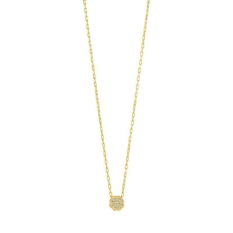MC Collective Cubic Zirconia Petal Pendant Necklace, Women's, Gold Tone Product Image