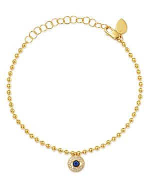 Meria T 14K Yellow Gold Diamond & Sapphire Evil Eye Bracelet Product Image