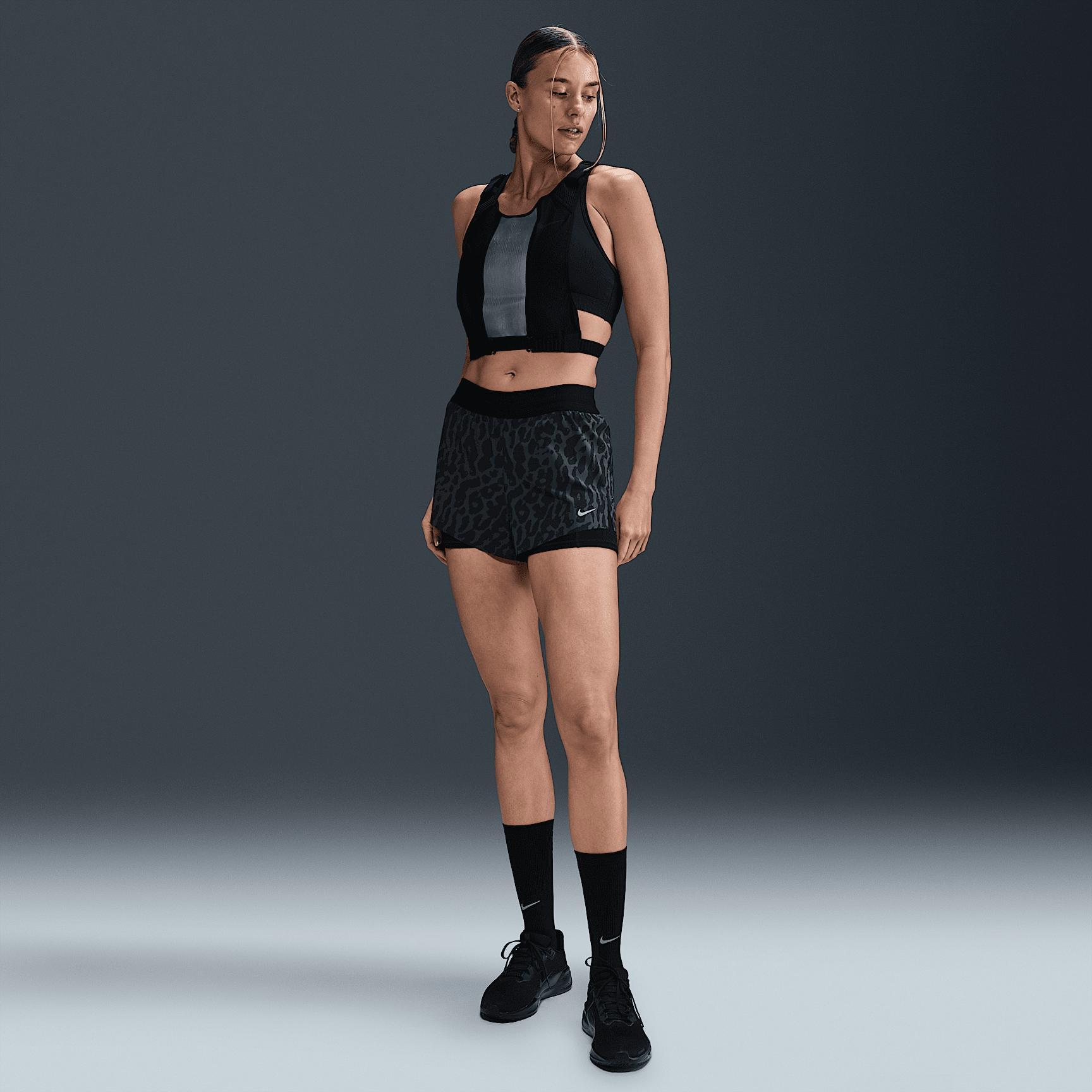 Nike Women's Swift Dri-FIT Mid-Rise 2-in-1 Printed Running Shorts Product Image