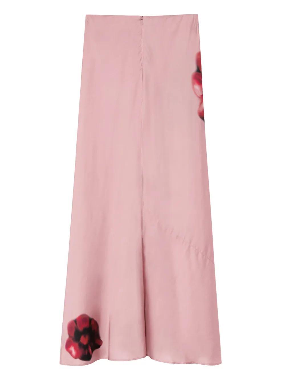 floral-print satin maxi skirt Product Image