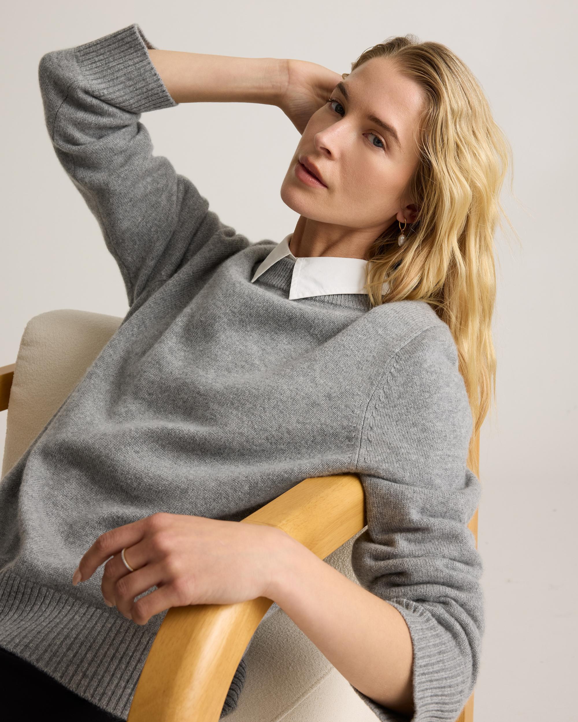 Quince | Women's Mongolian Cashmere OverSized Crewneck Sweater Product Image