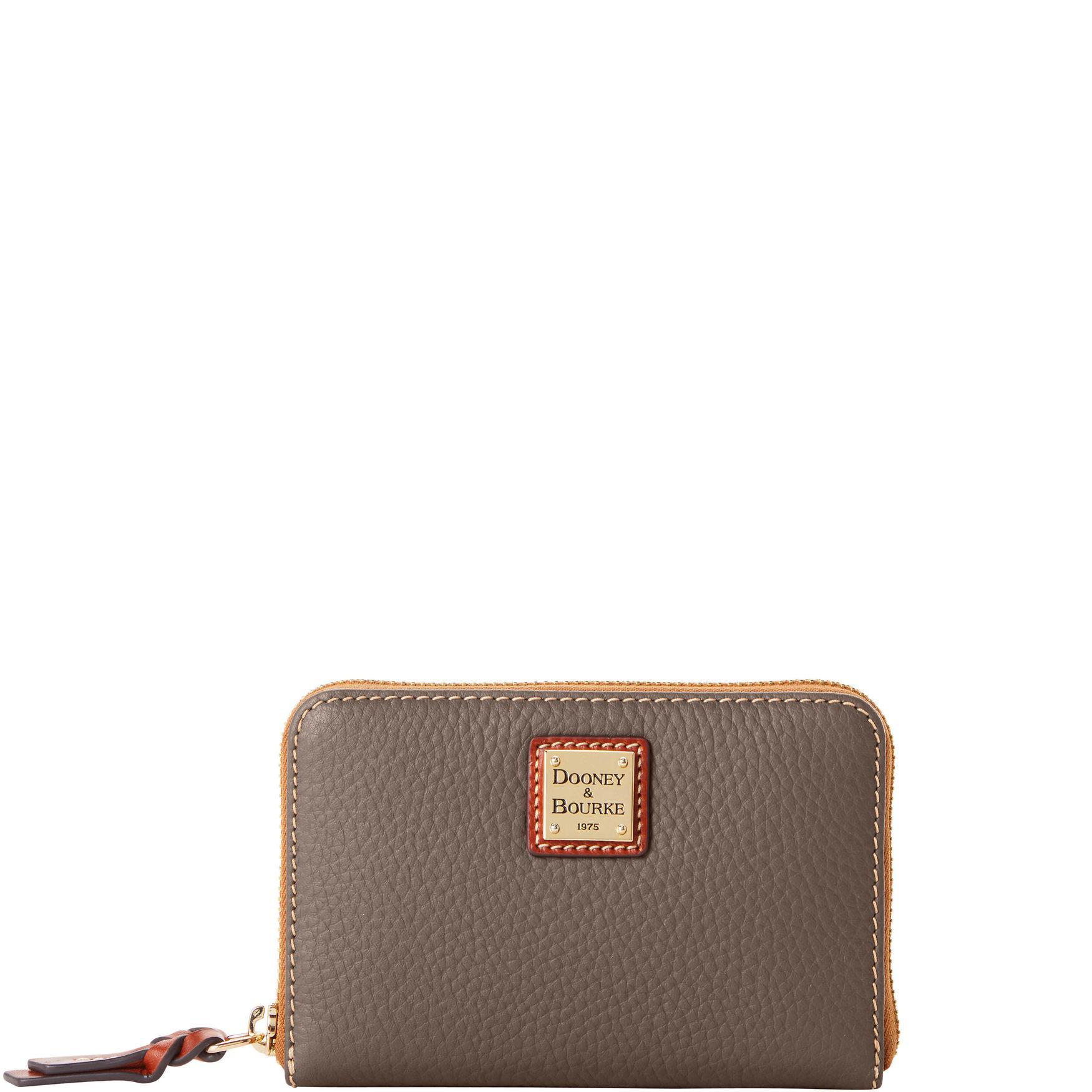 Dooney & Bourke Womens Pebble Grain Medium Zip Around Leather Wallet in Caribbean Blue Product Image