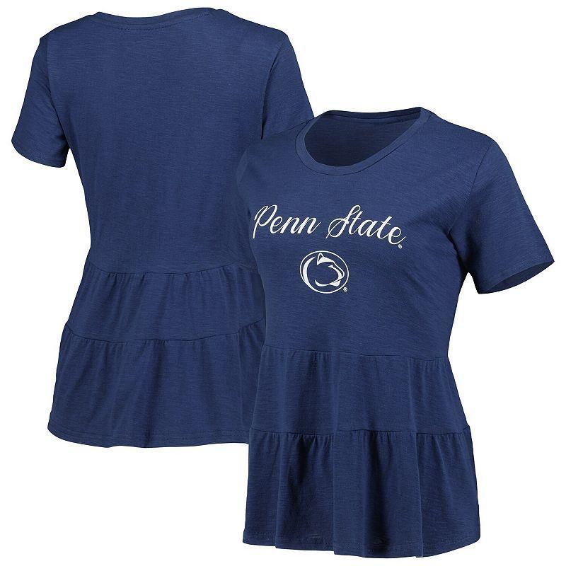 Womens Penn State Nittany Lions Willow Ruffle-Bottom T-Shirt Blue Product Image