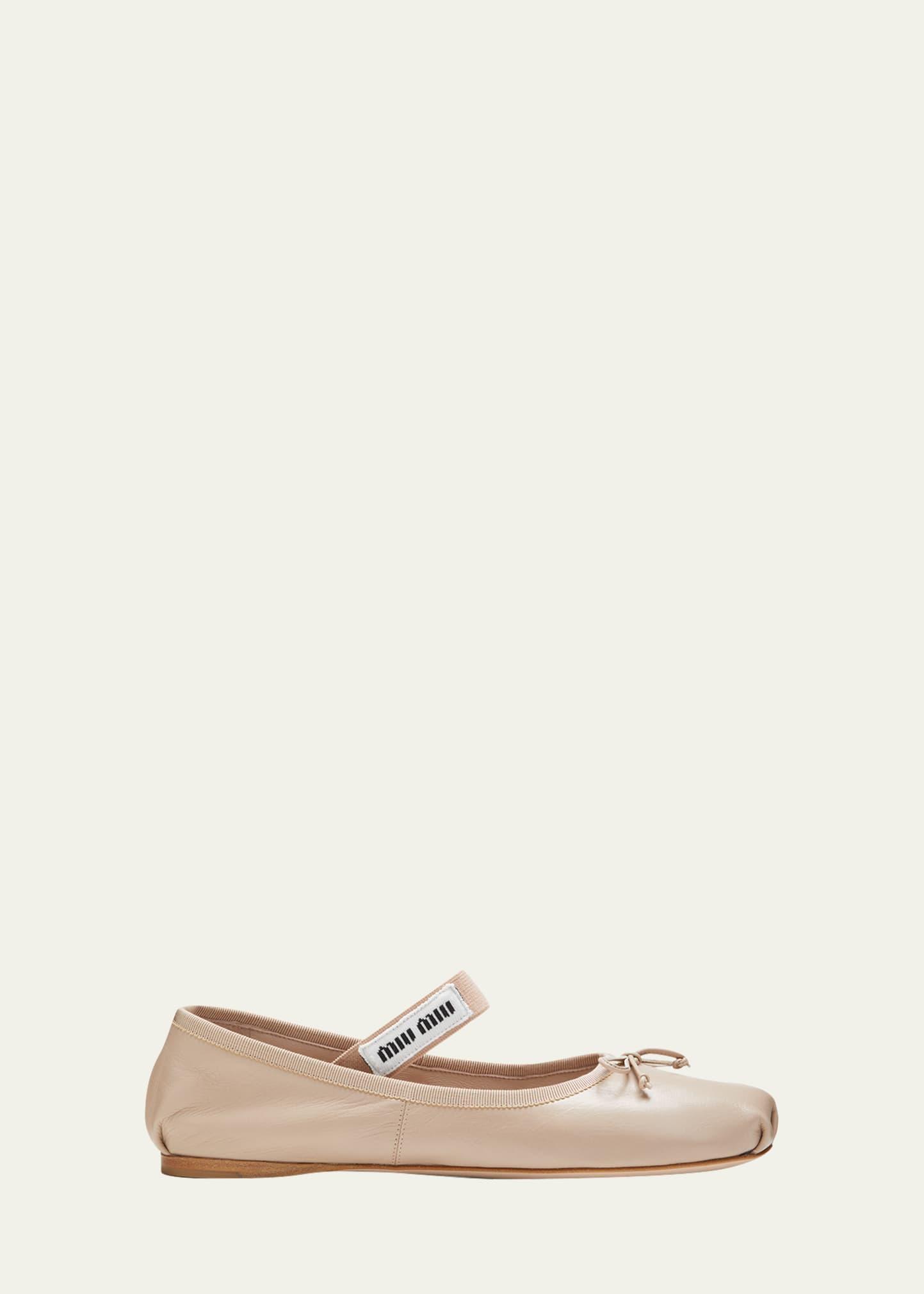 Leather Ballerina Flats Product Image
