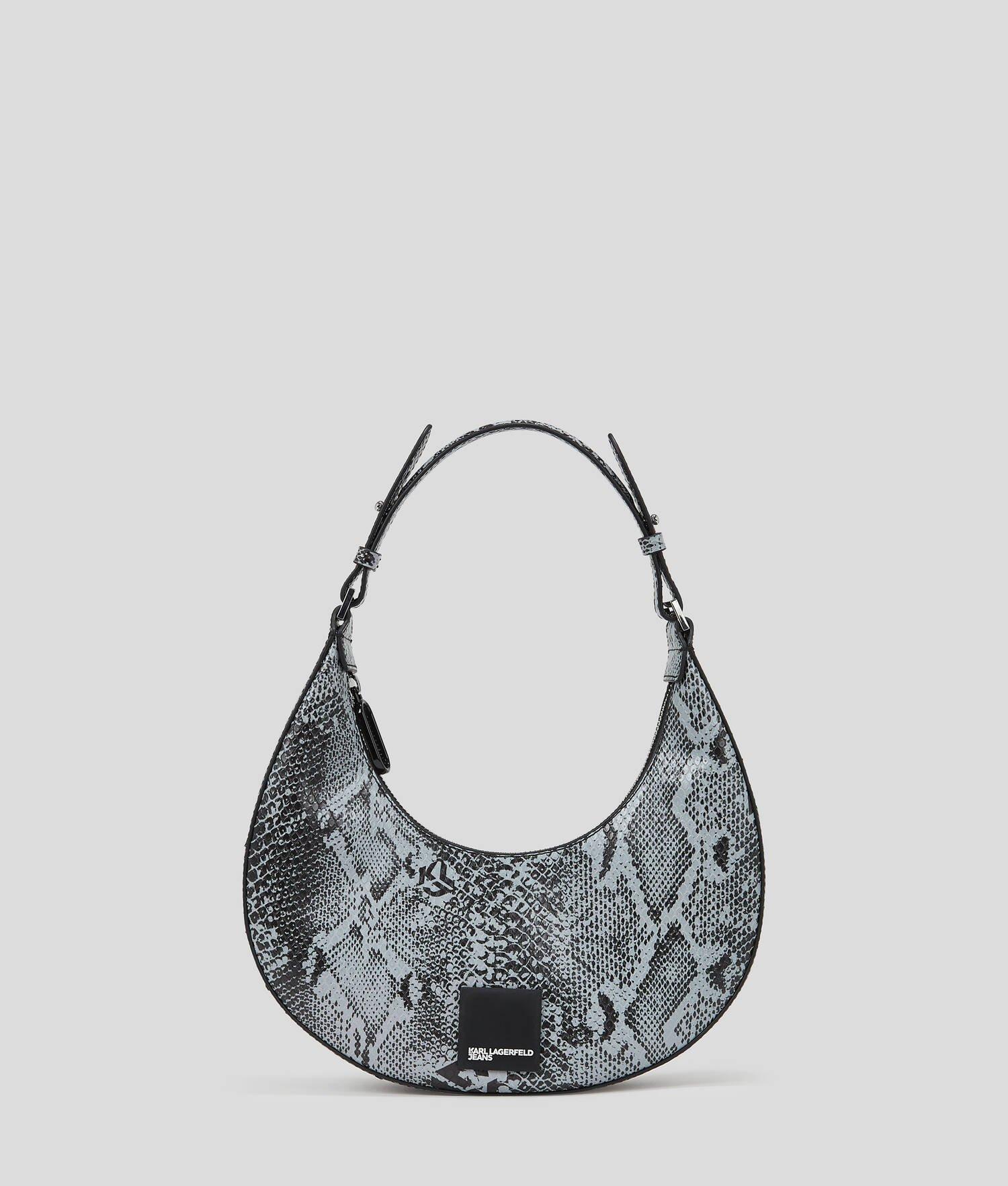 KLJ SNAKE-EFFECT HALF-MOON SHOULDER BAG Product Image
