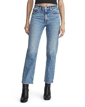 rag & bone Harlow Embellished Straight Jeans in Everly Jewel Product Image