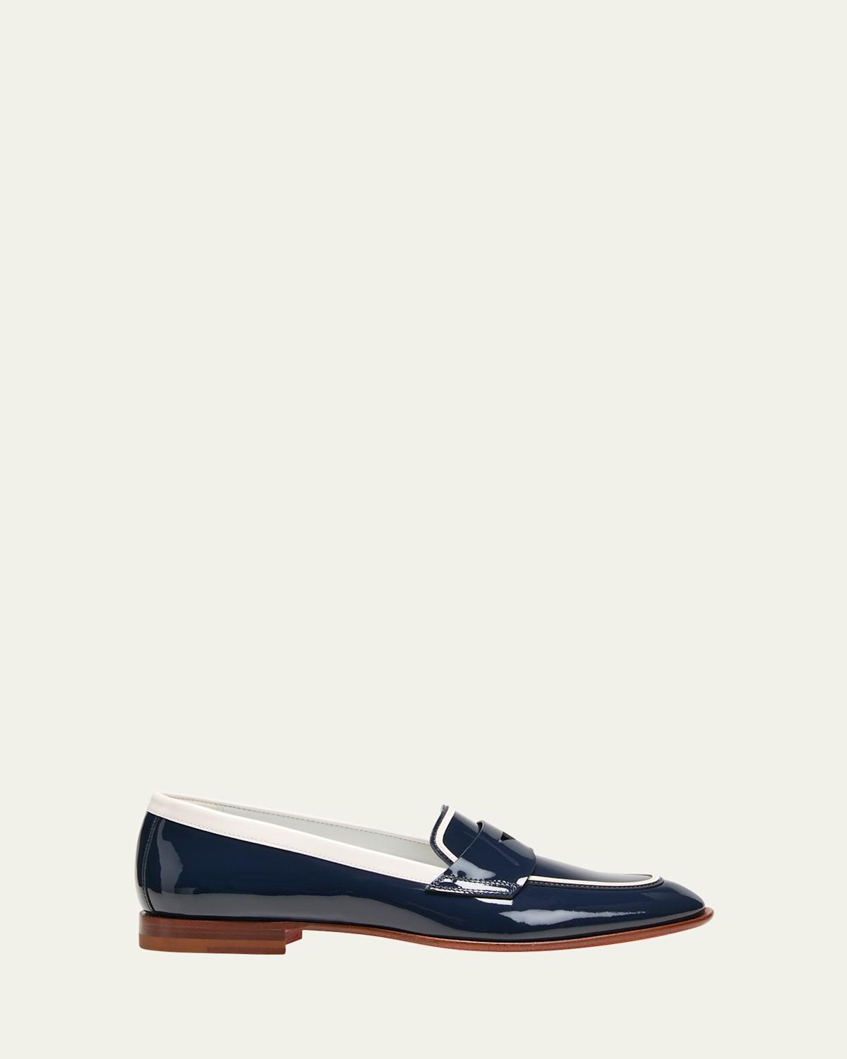 Womens Patent Leather Penny Loafers Product Image