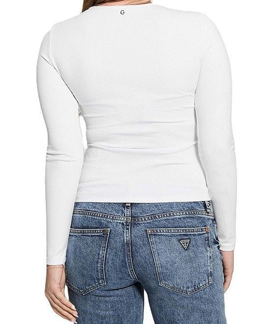 Guess Rib Toni Long Sleeve Cut-Out Top Product Image