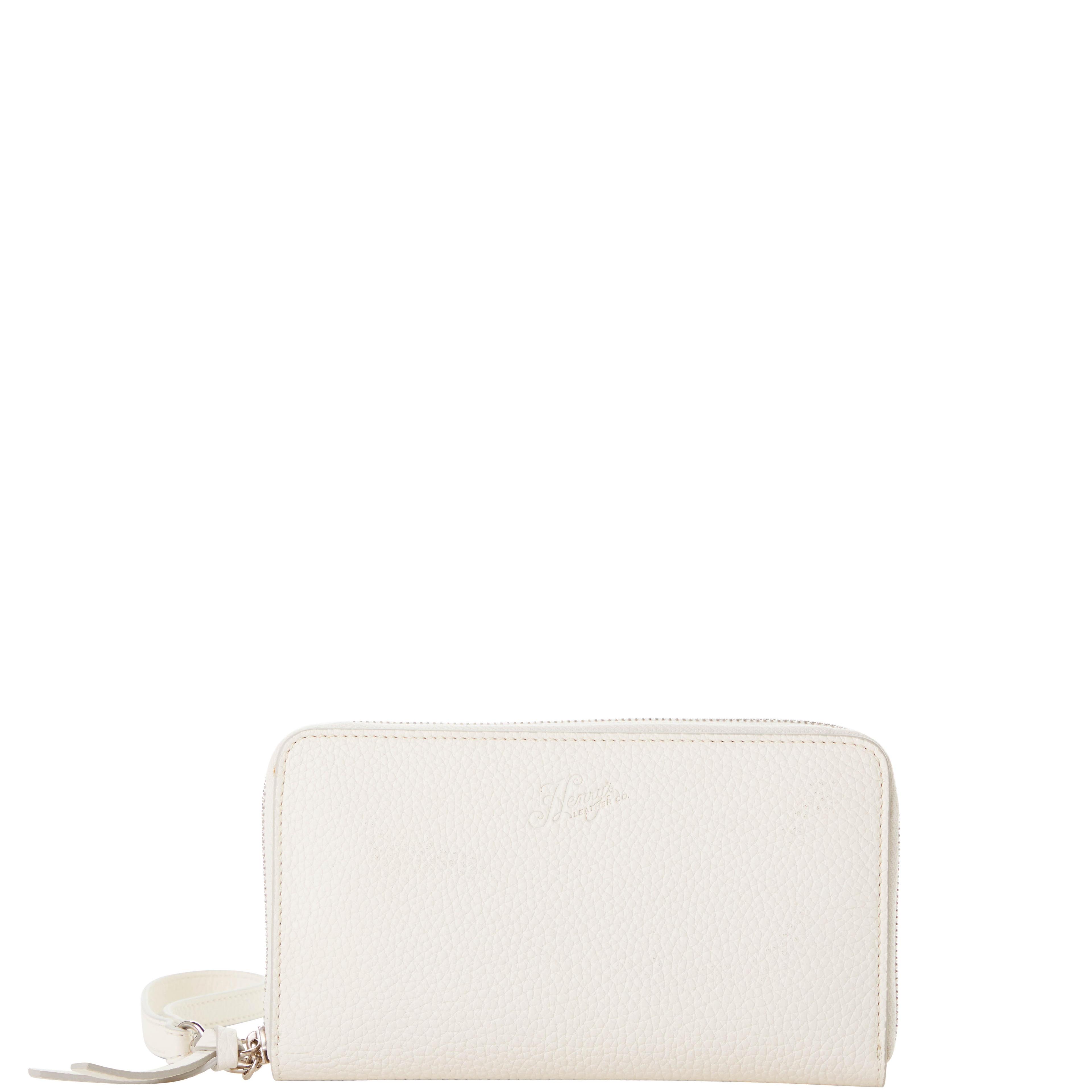 Dooney & Bourke Womens Henrys Large Zip Around Leather Wristlet in Dark Taupe Product Image