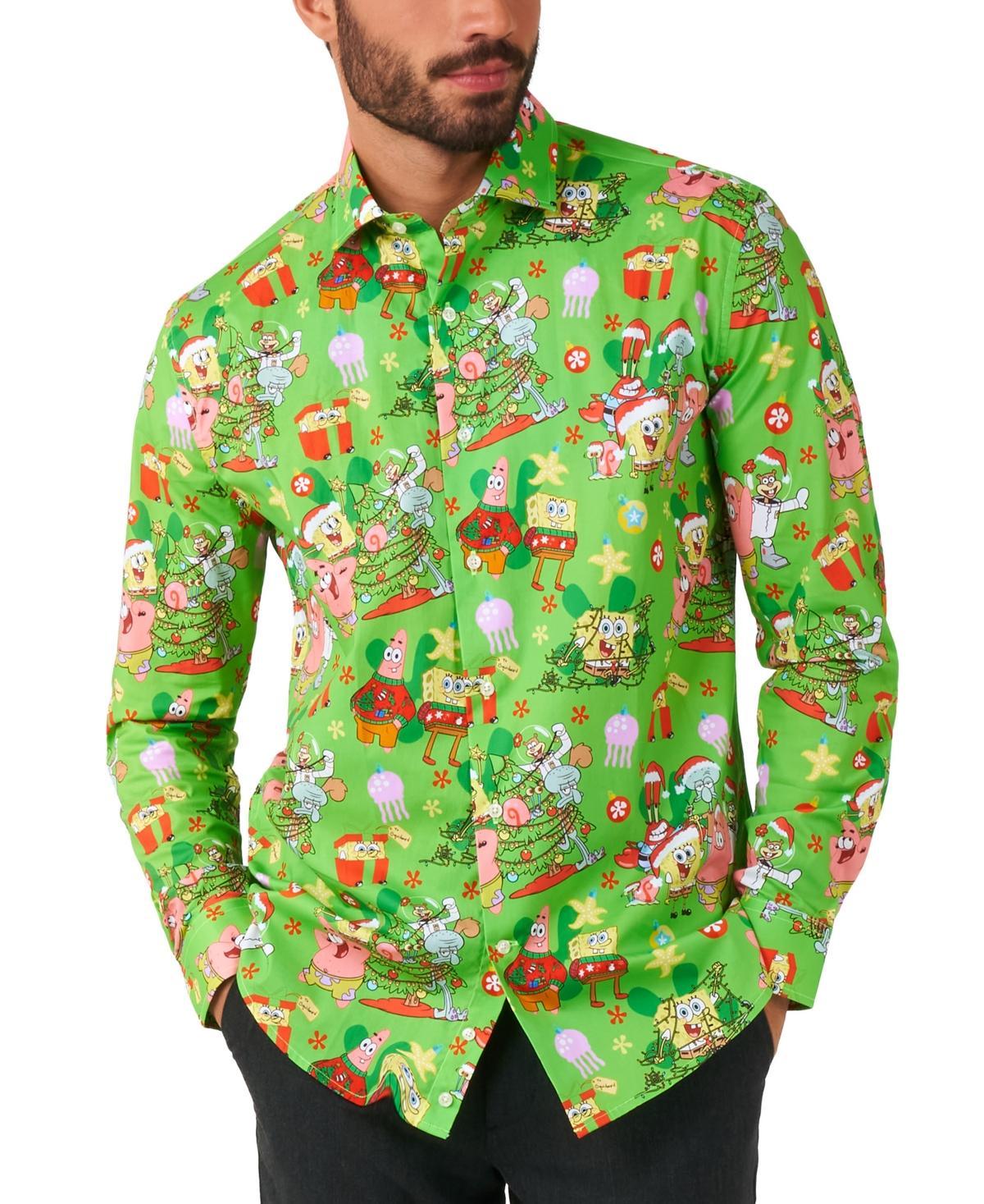 Men's OppoSuits Christmas Shirt, Size: XS, Spongebob Christmas Product Image