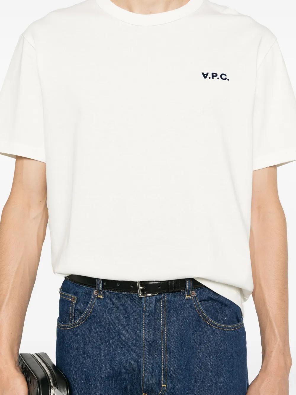 flocked-logo organic cotton T-shirt Product Image