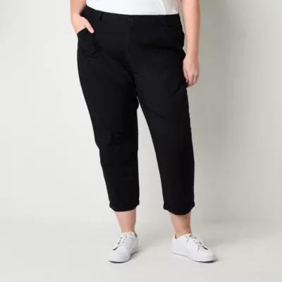 Liz Claiborne Mid Rise Plus Cropped Pants Product Image