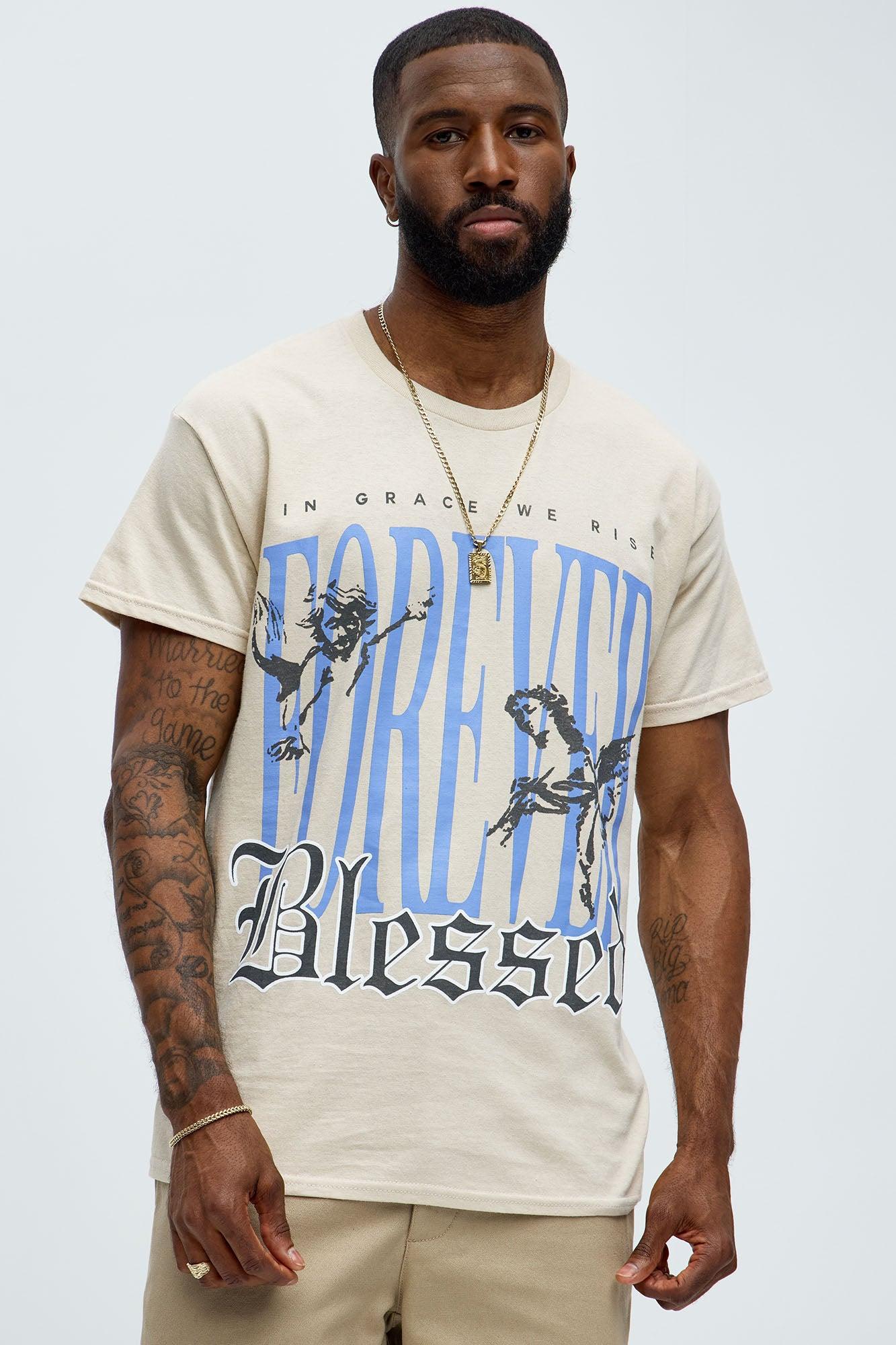 Foreverr Blessed Short Sleeve Tee - Taupe Product Image