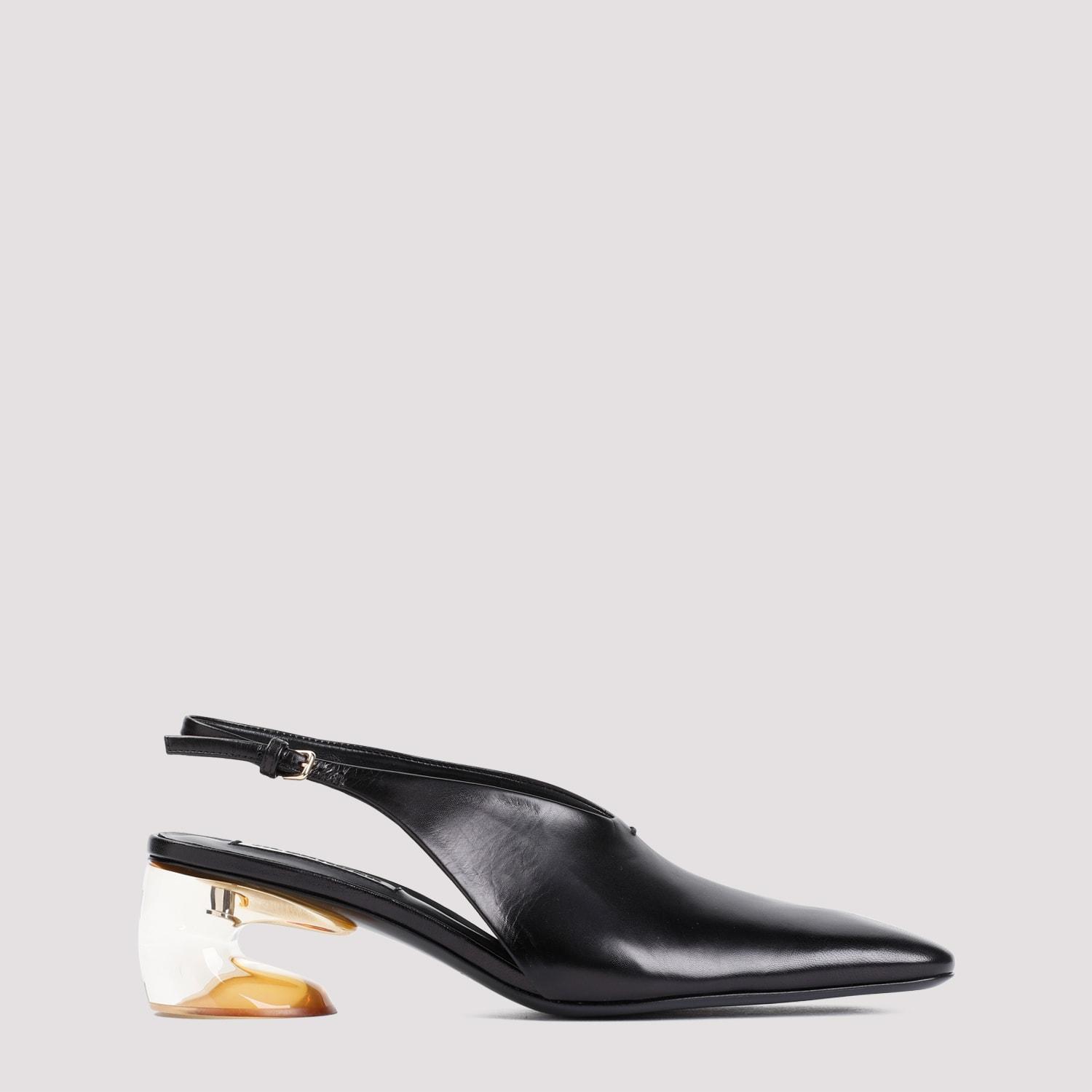 Slingback Leather Pumps In Black Product Image