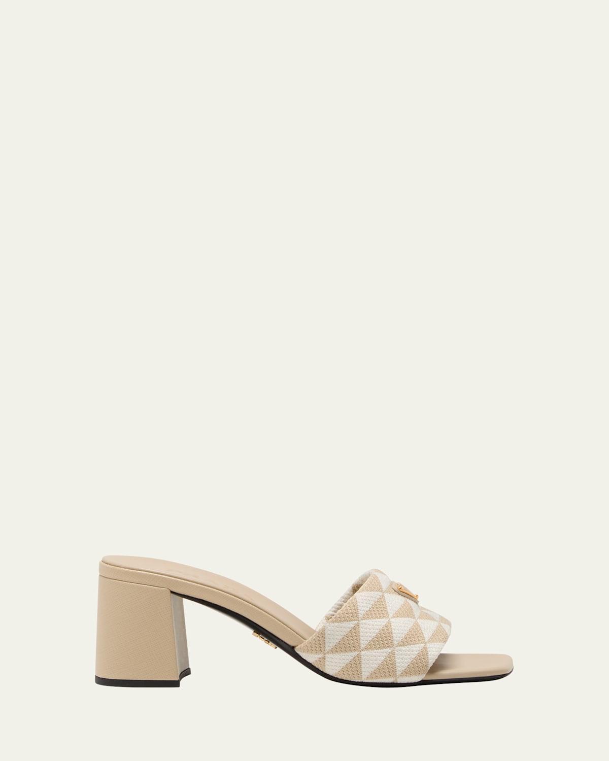 Prada Womens Embroidered Fabric Sandals Product Image