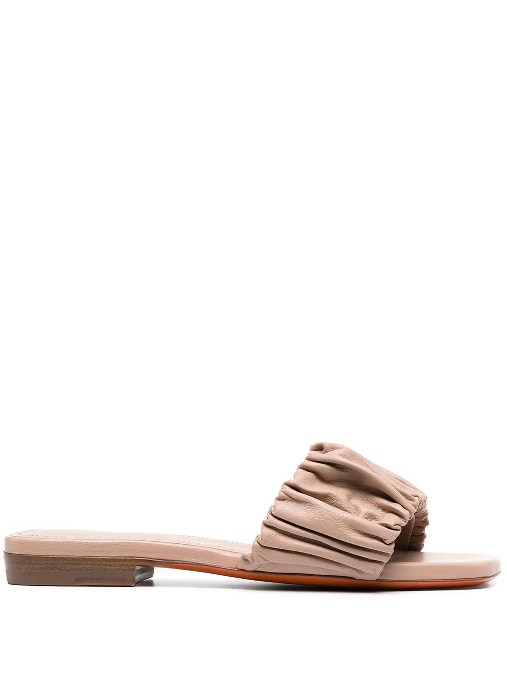 SANTONI Leather Sandals In Pink Product Image
