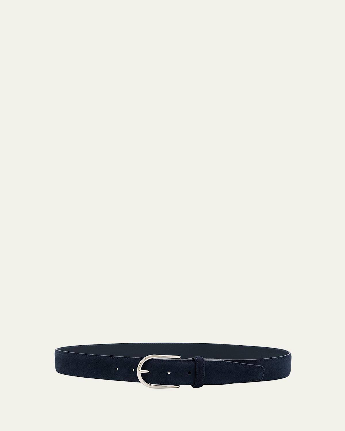 Mens Suede Round-Buckle Belt Product Image