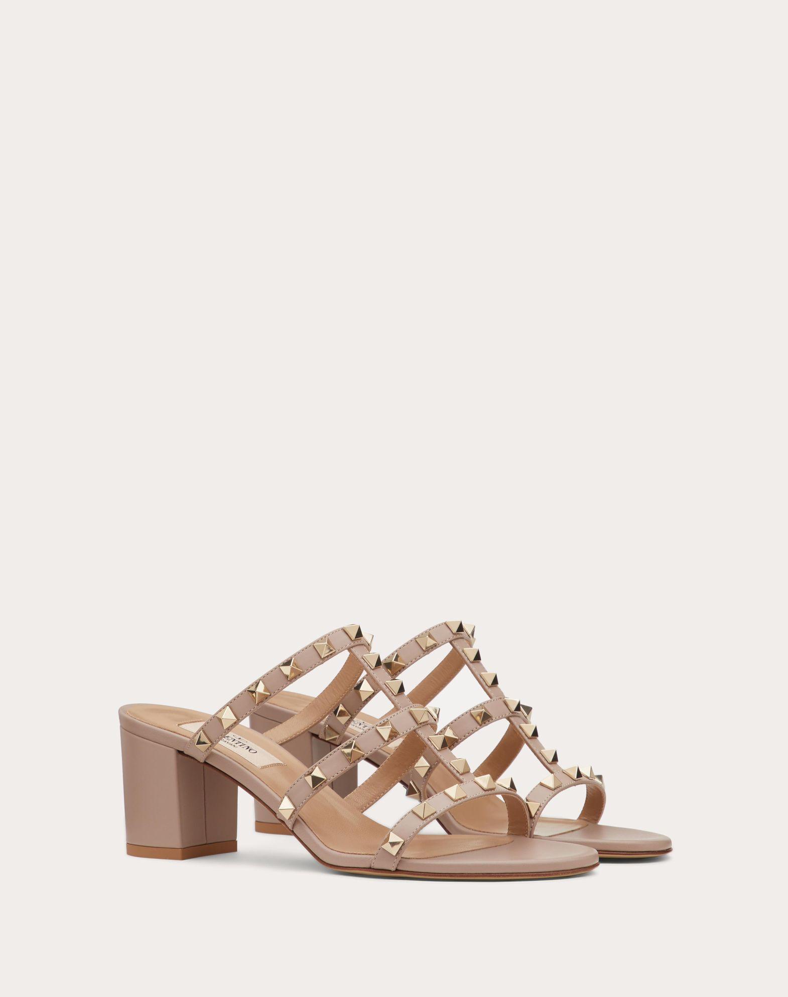 Rockstud Calfskin Leather Slide Sandal 60 Mm Product Image