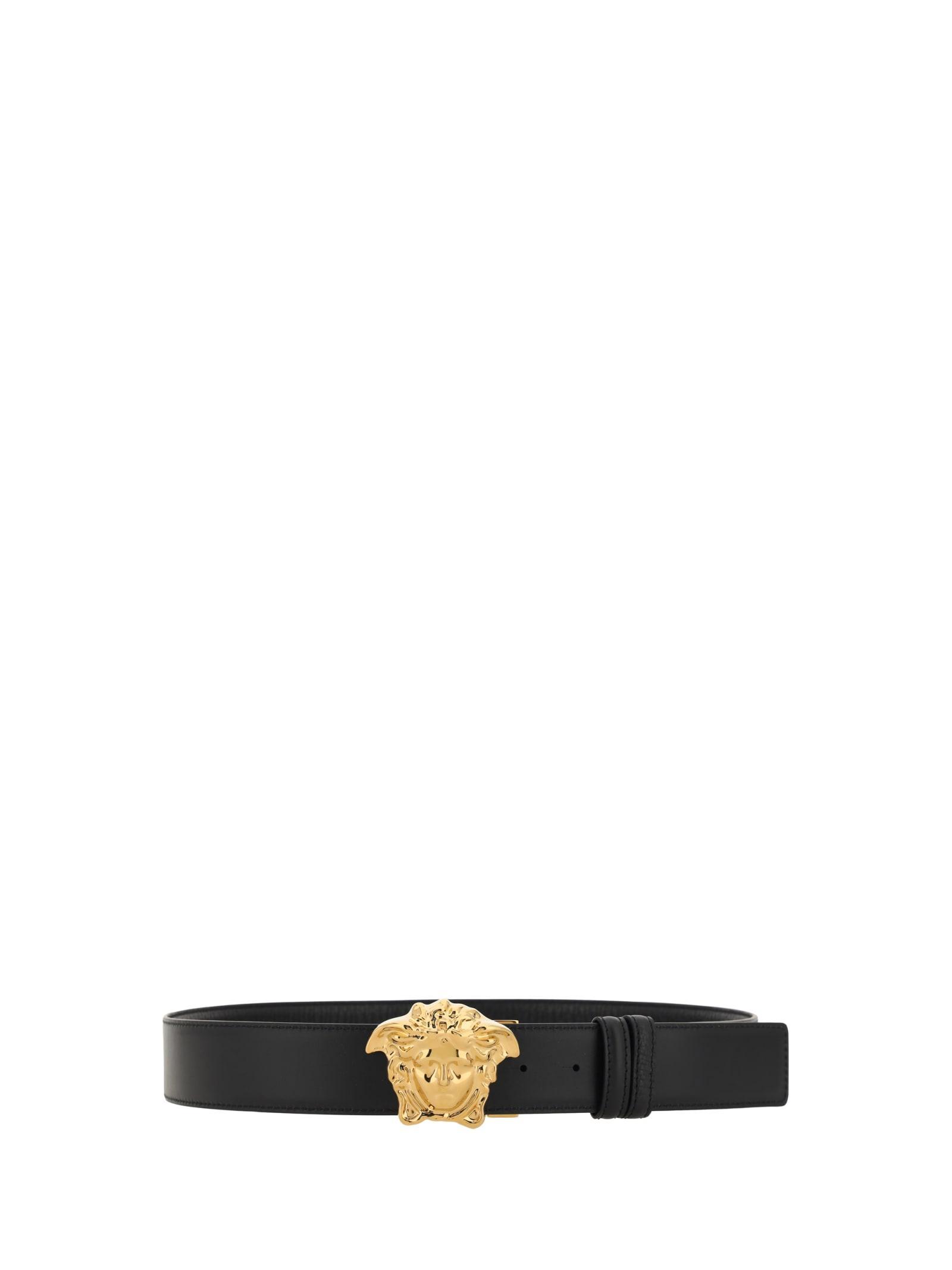 VERSACE La Medusa Leather Belt Man Belt Black Size 39.5 Calfskin Product Image