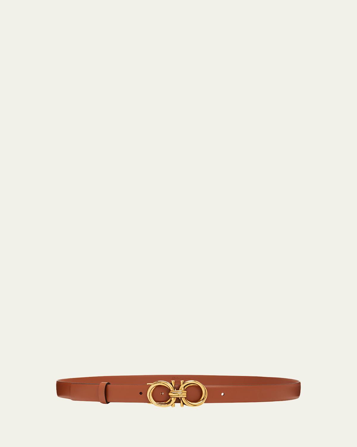 Womens Gancini Adjustable Cut-to-Size Reversible Hammered Leather Belt Product Image
