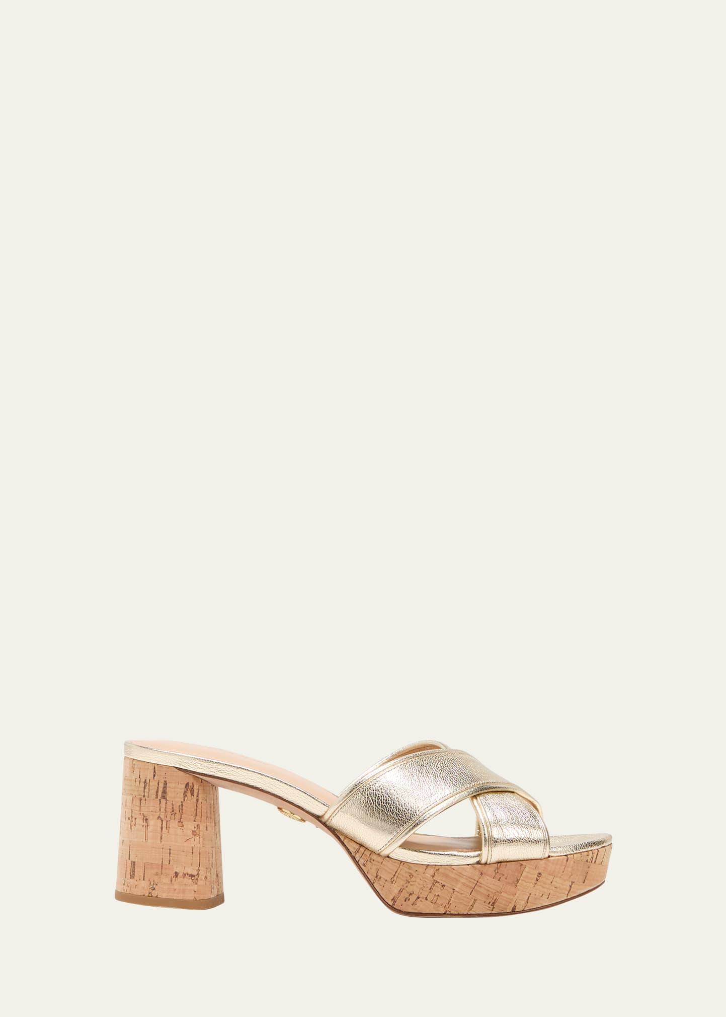 Veronica Beard Dory Slides (Platinum Leather) Women's Sandals Product Image