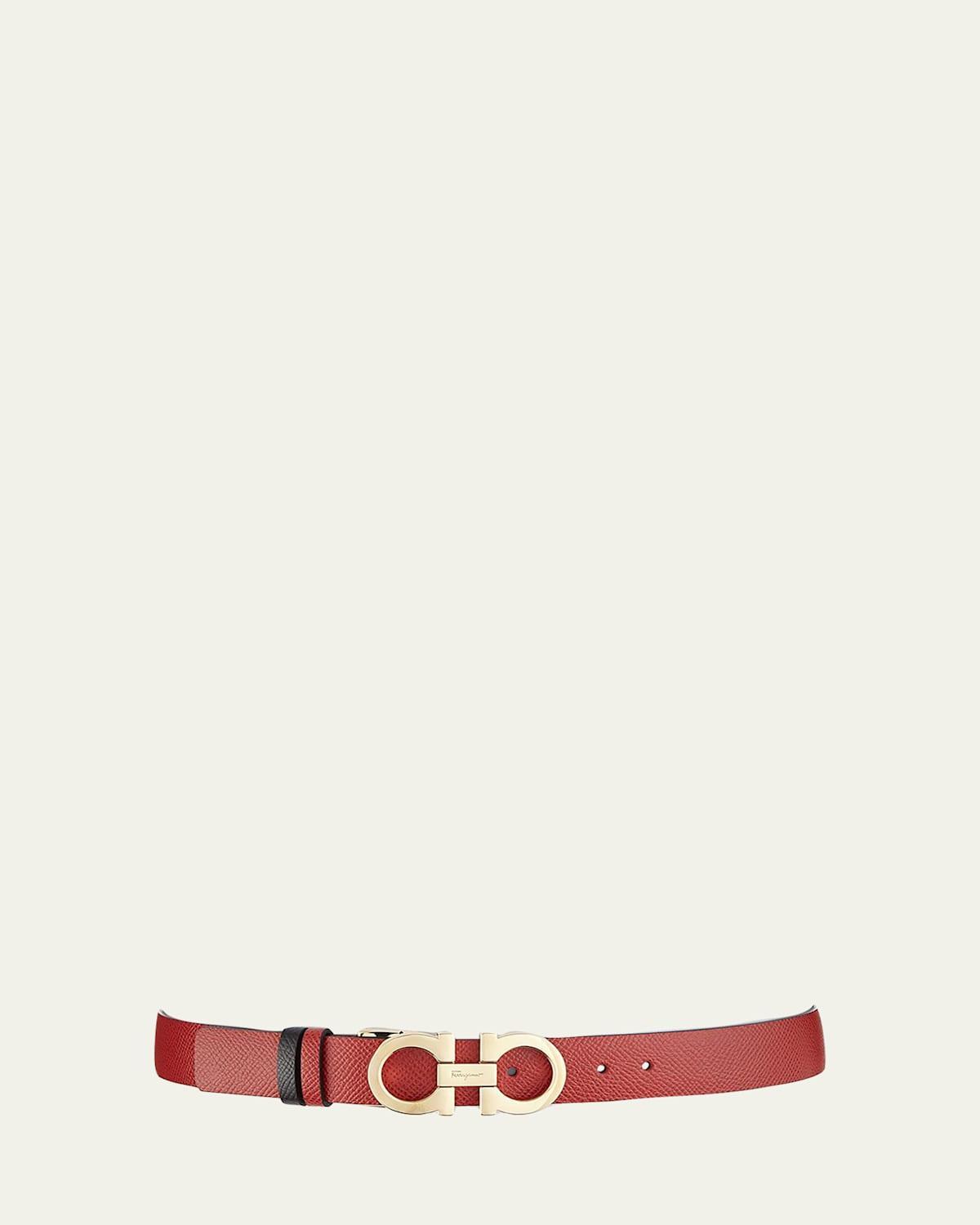 Womens Gancini Adjustable Cut-to-Size Reversible Hammered Leather Belt Product Image