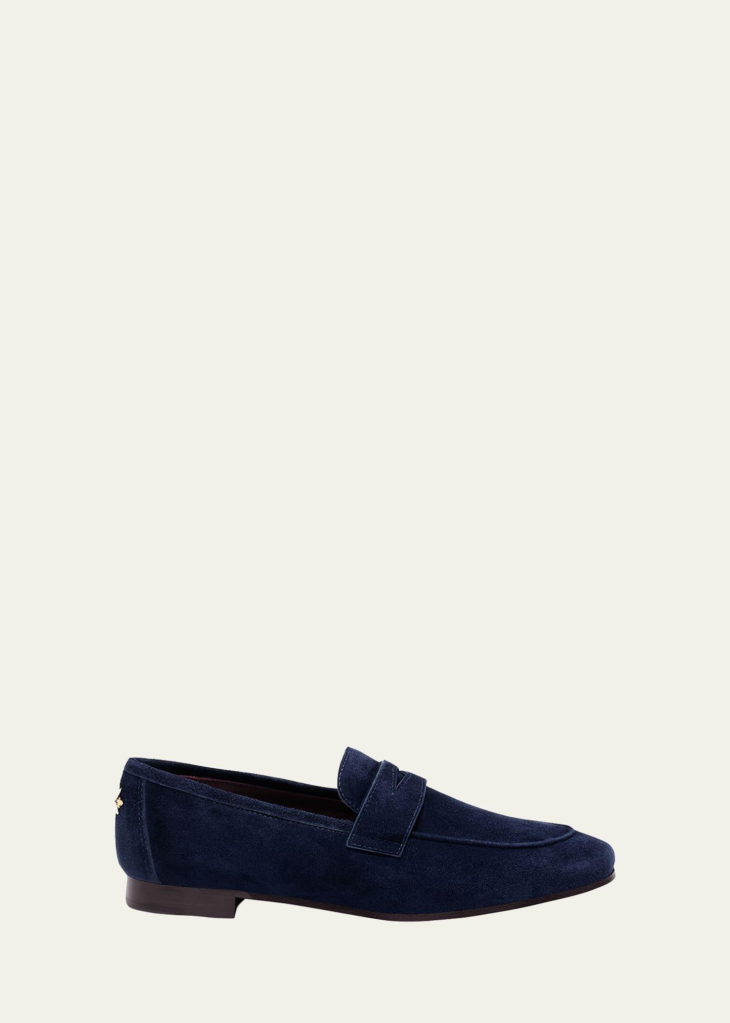Mens Thorne Soft Textured Leather Penny Loafers Product Image