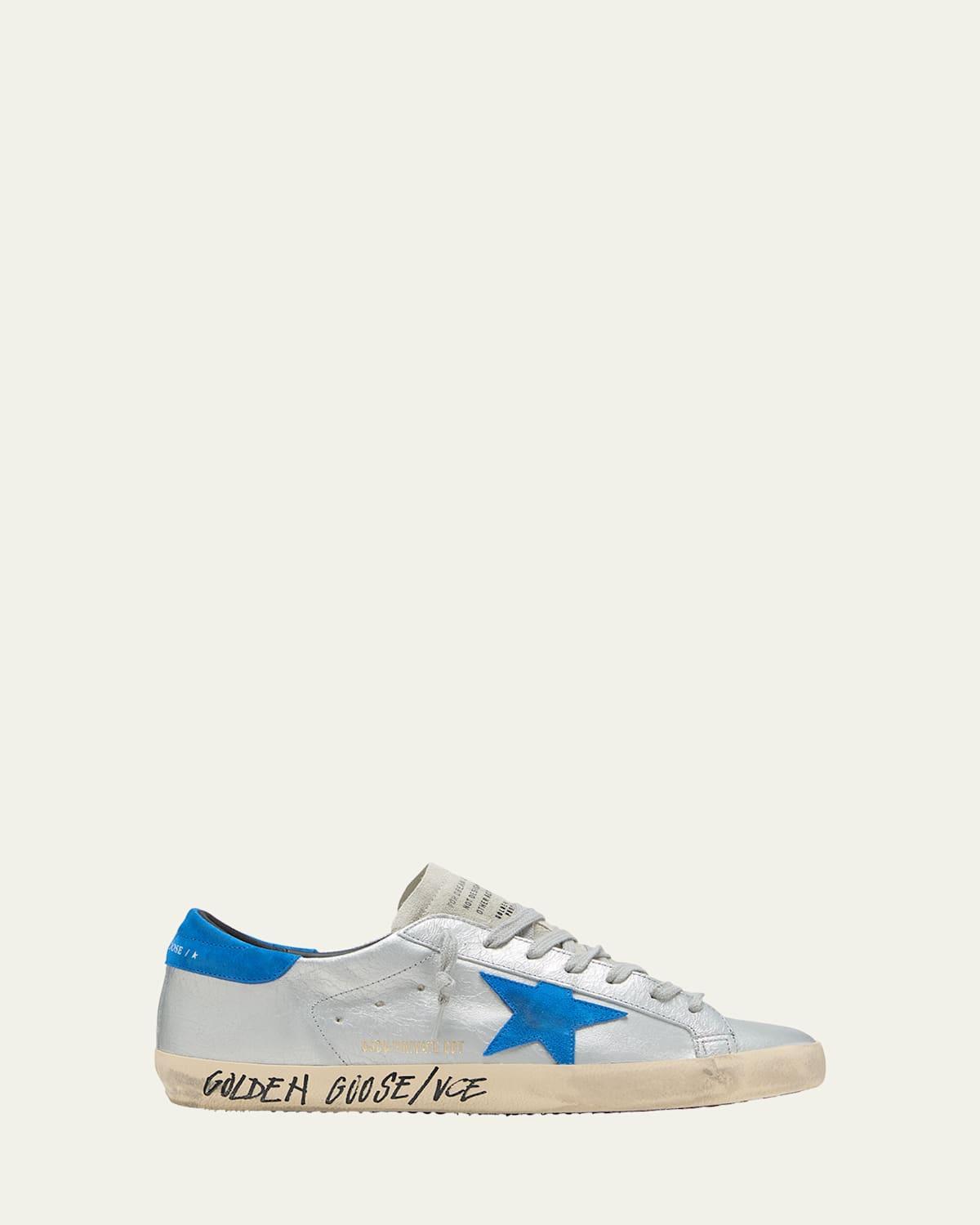 Mens Super-Star Crackled Metallic Low-Top Sneakers Product Image
