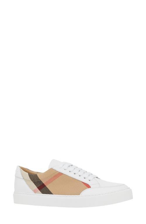 New Salmond Check Leather Sneakers Product Image