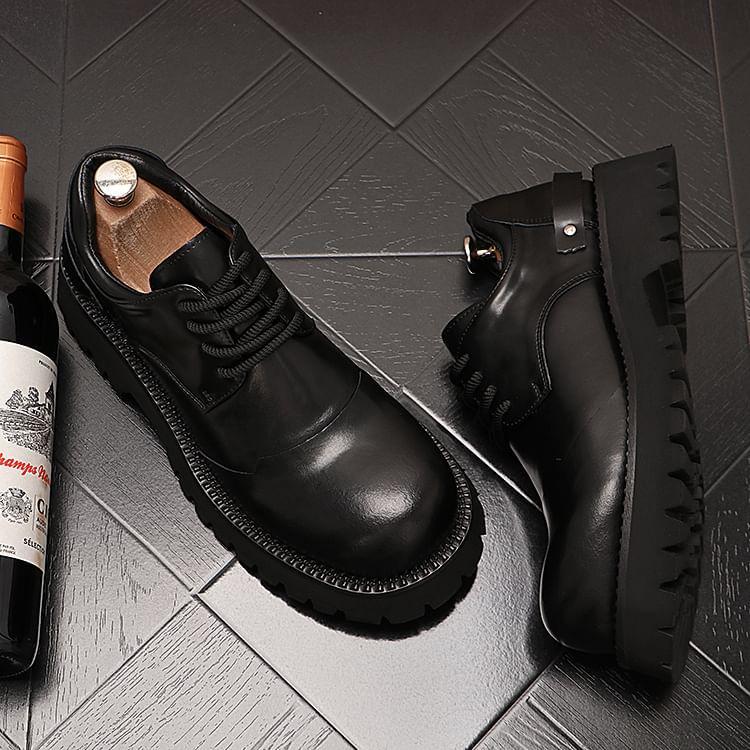 Platform Plain Lace-Up Dress Shoes Product Image