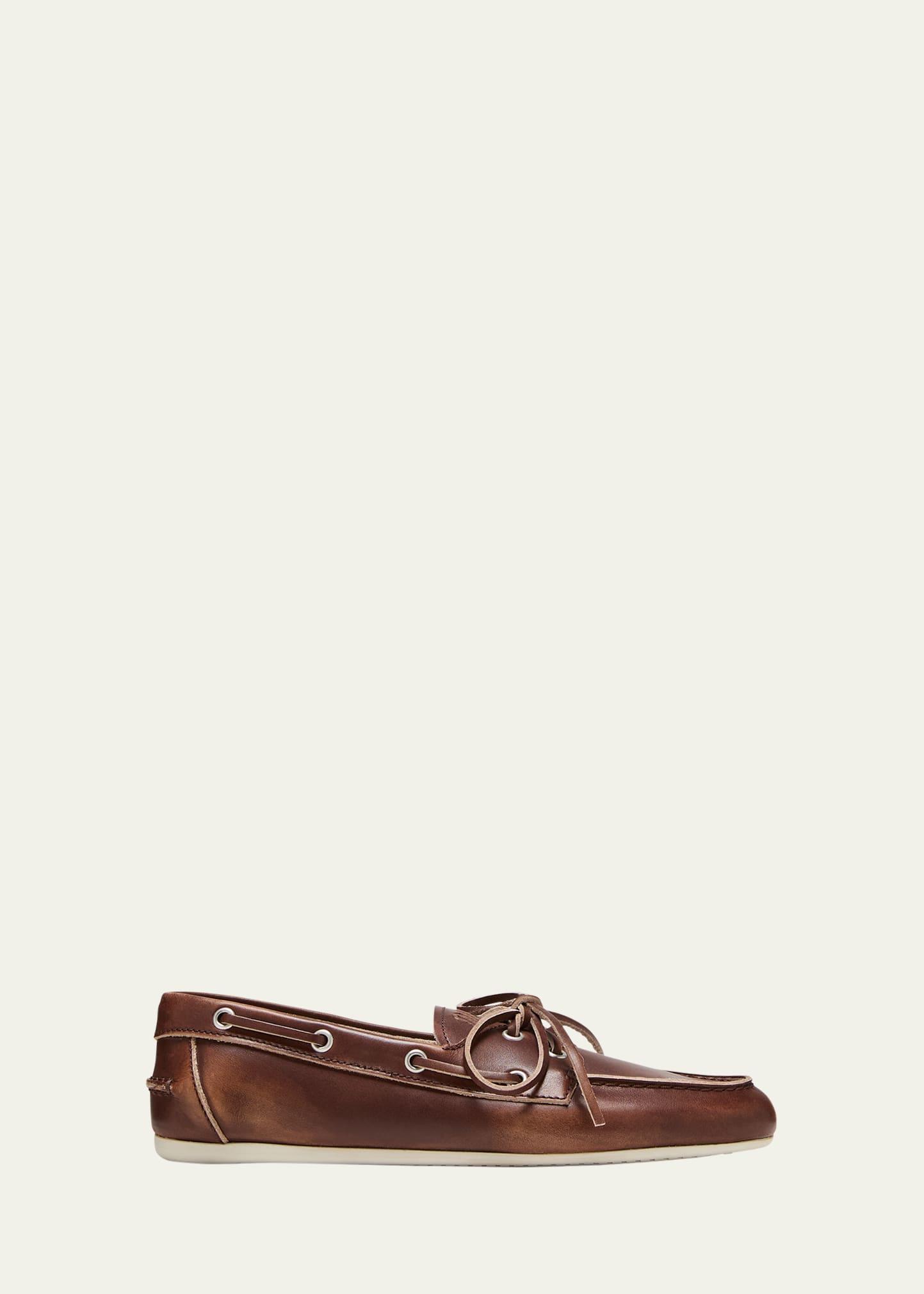 Leather Lace-Up Moccasins Product Image