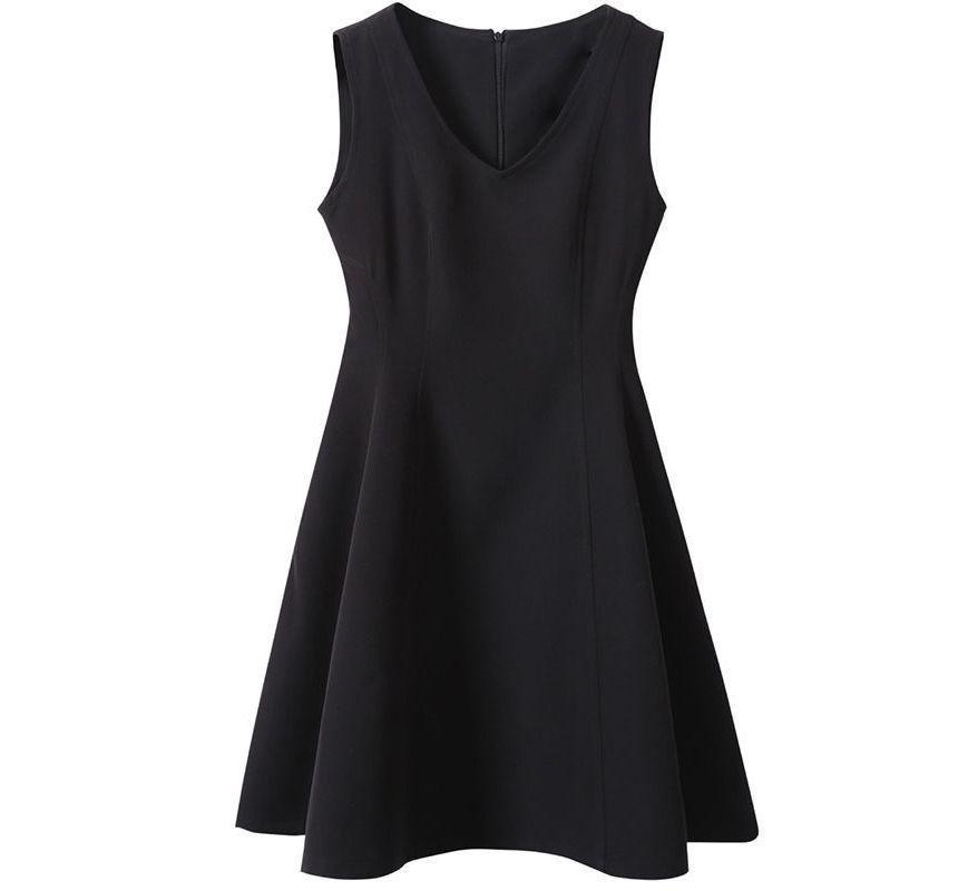 Sleeveless V-Neck A-Line Mini Dress Product Image