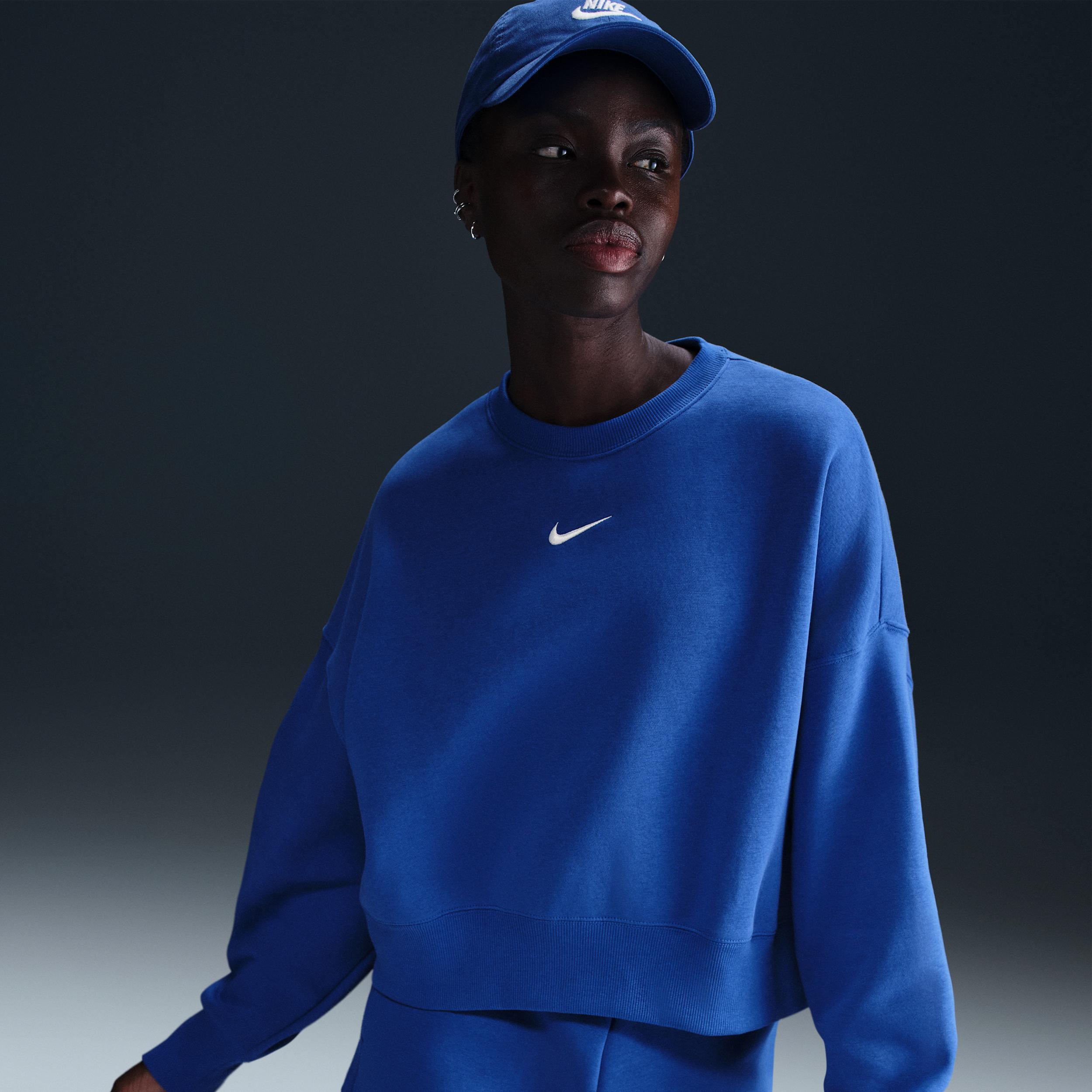 Nike Womens Sportswear Phoenix Fleece Oversized Crewneck Sweatshirt Product Image