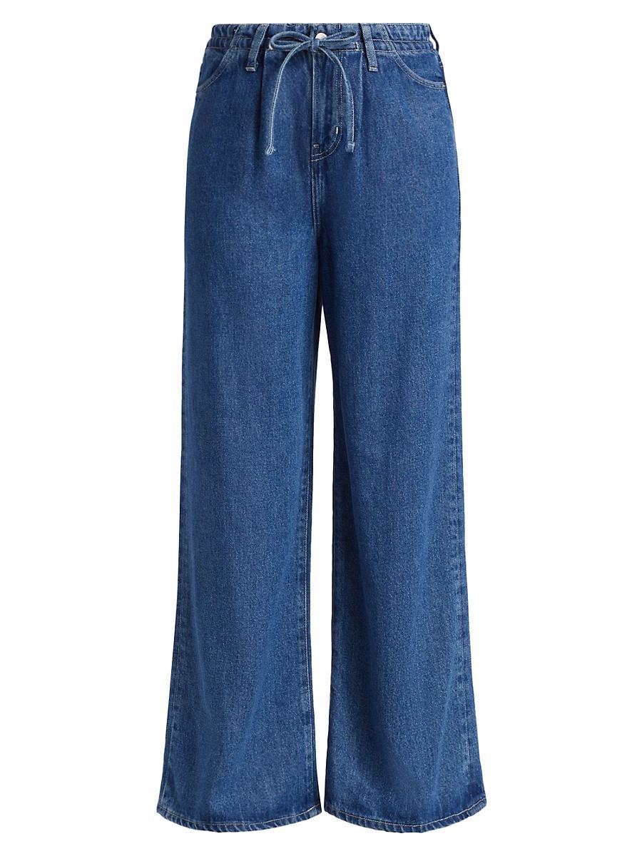 Womens Super Drape Drawstring Wide-Leg Jeans Product Image