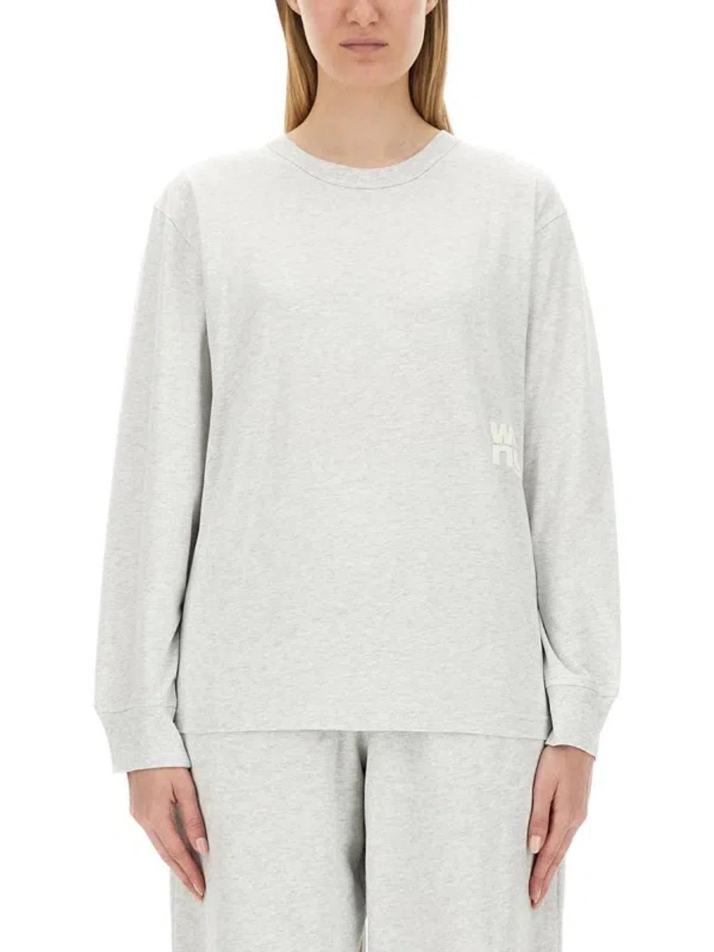 ALEXANDER WANG T Alexanderwang. T Sweatshirt With Logo In Grey Product Image