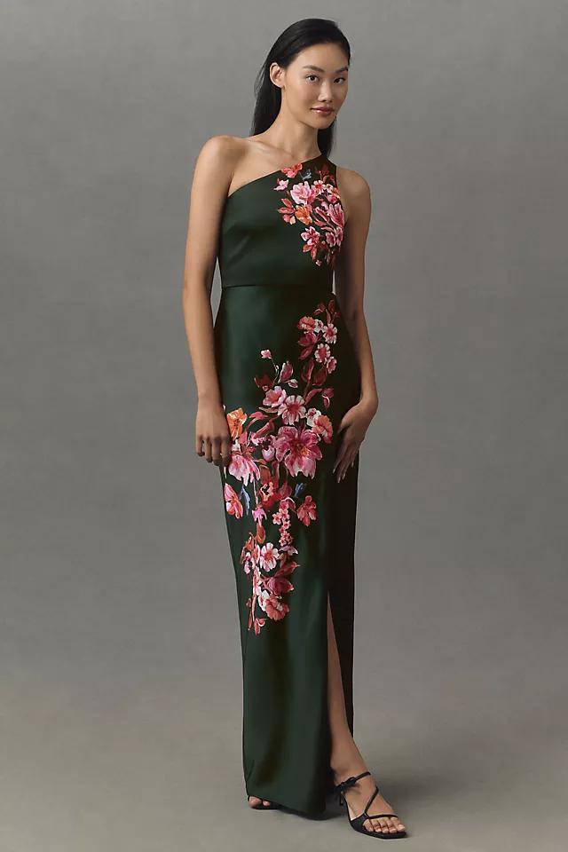 BHLDN Dylan Stretch Satin One-Shoulder Side-Slit Maxi Dress Product Image