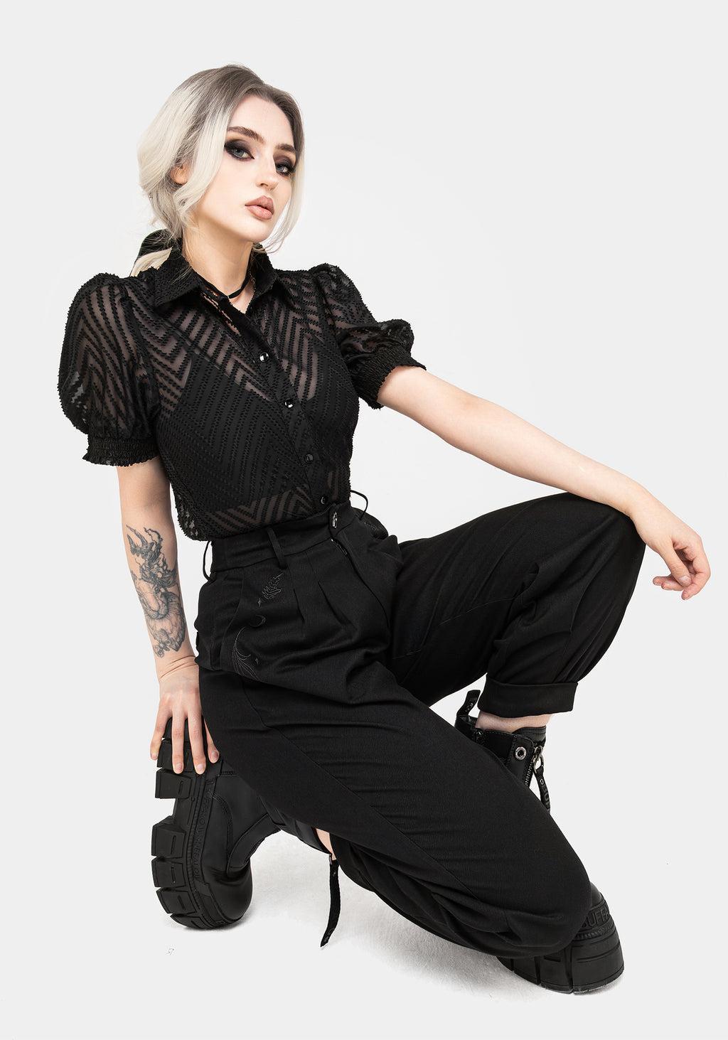 Chevron Button Up Blouse Top Product Image