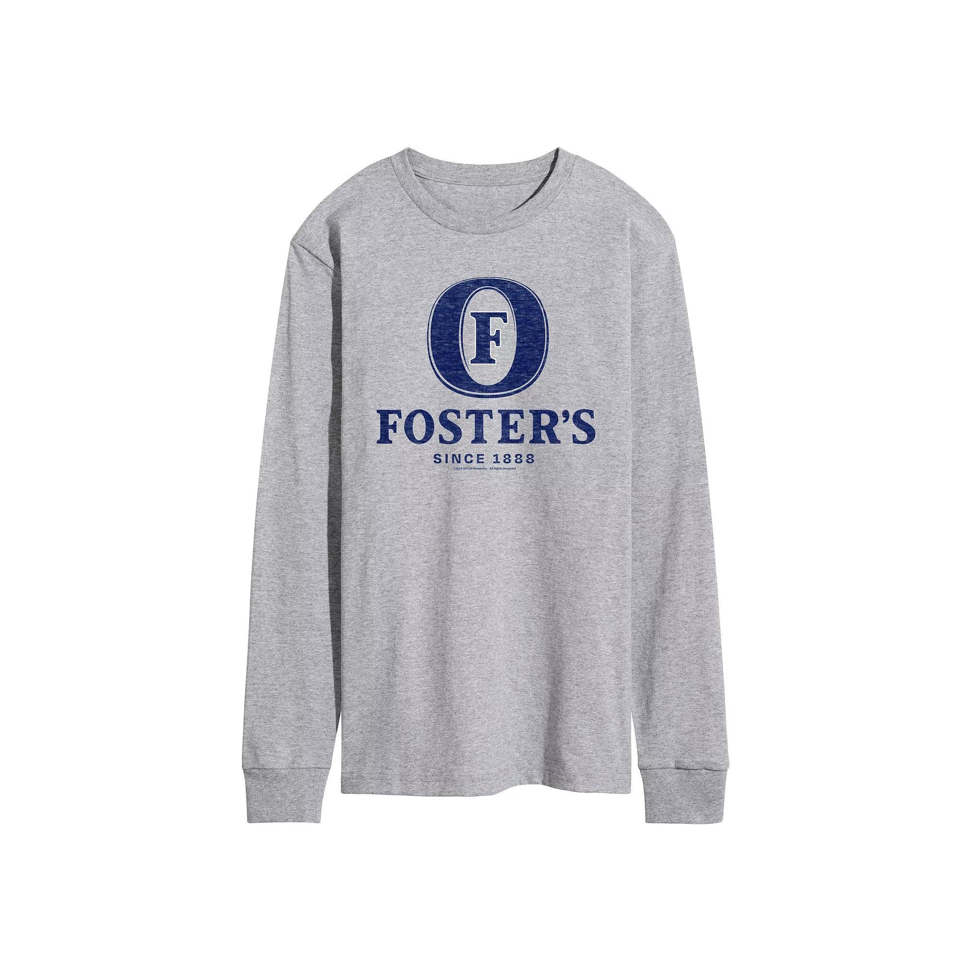 Mens Fosters Logo Long Sleeve Graphic Tee Grey Gray Product Image