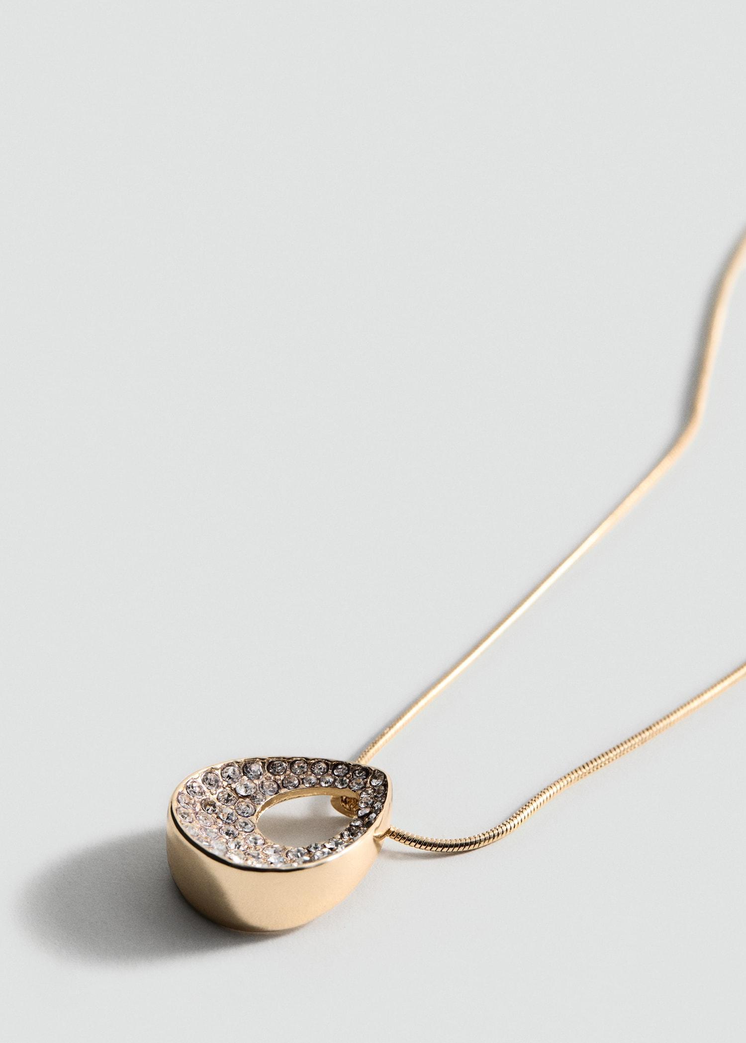 Rhinestone pendant necklace - Women | MANGO USA Product Image